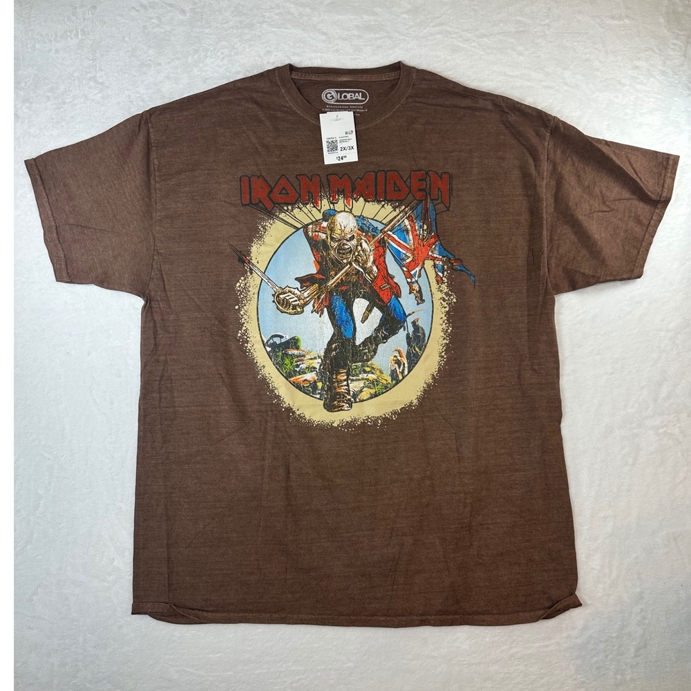Forever 21 Iron‎ Maiden The Trooper Graphic T-Shirt Brown Plus Size 2X 3X NEW